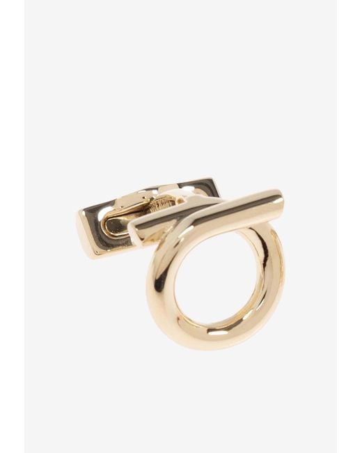 Ferragamo Natural Logo-Shaped Cufflinks for men
