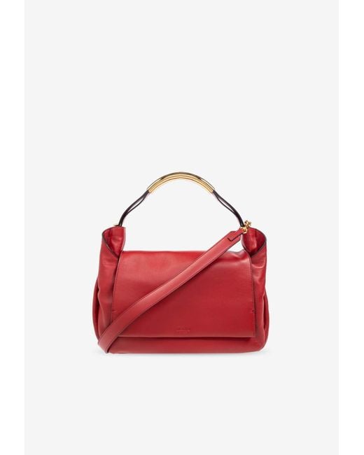 Moschino Red Handle Me Square Shoulder Bag