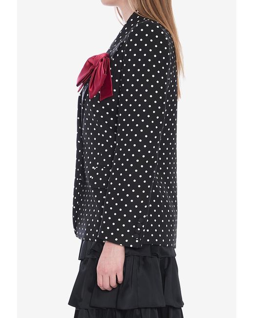 Valentino Black Supergran Polka Dots Blazer With Bow
