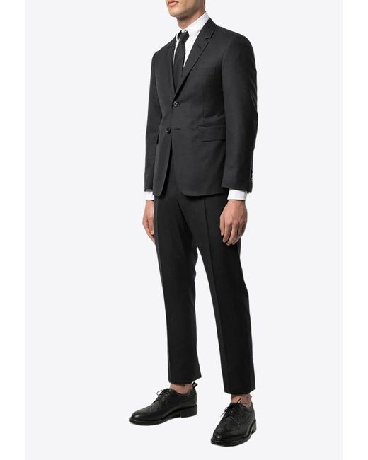 Thom Browne Black Single-Breasted 120S Wool Suit for men
