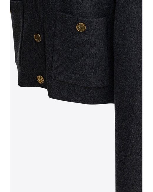 Totême Blue Wool Buttoned Cardigan