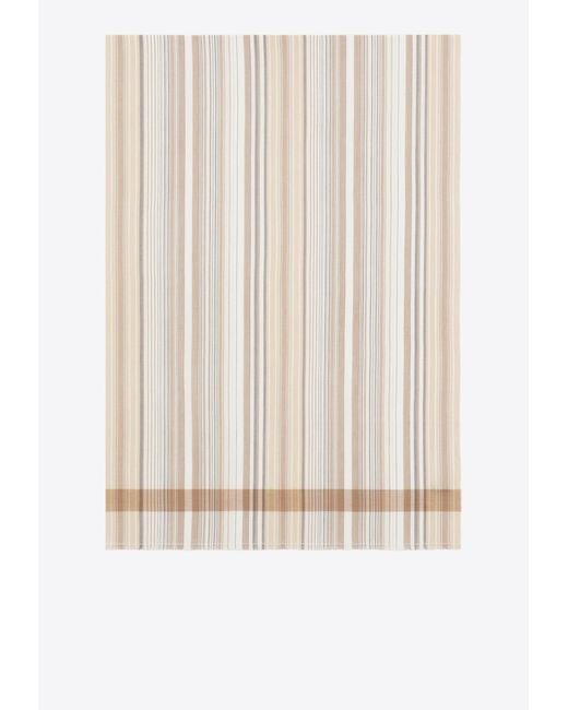 Ferragamo Natural Stripe-Pattern Scarf for men