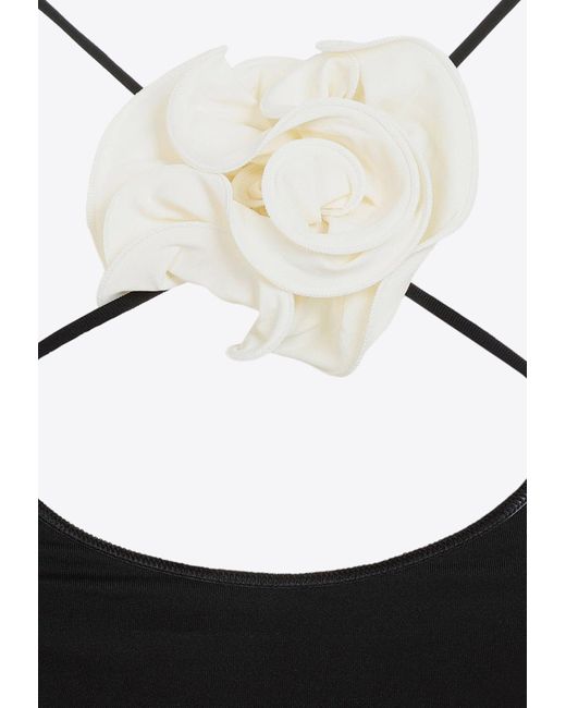 LaRevêche Black Petra Floral Embellishment One-Piece Swimsuit