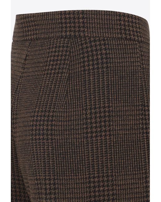 Max Mara Brown Ponza Checked Pants
