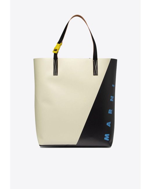 Marni White Tribeca Logo Tote Bag for men