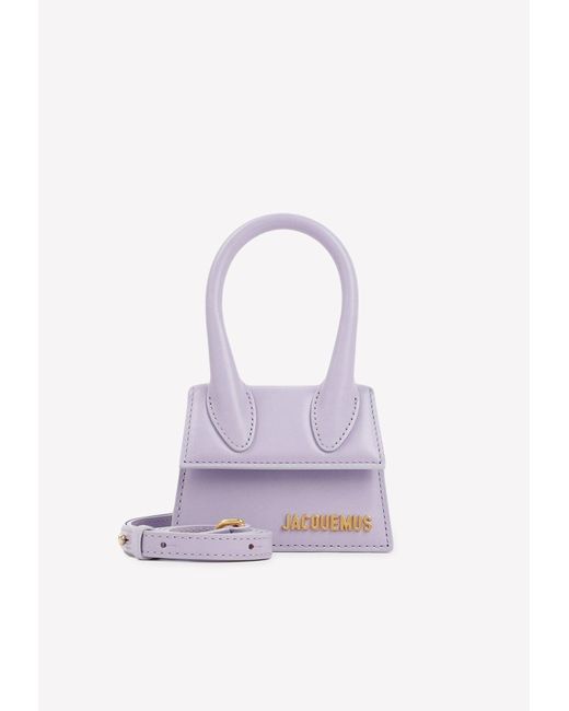 Jacquemus Le Chiquito Top Handle Bag In Leather in Purple | Lyst