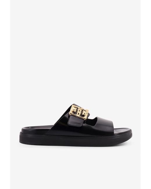 Givenchy Black 4G Liquid Leather Slides