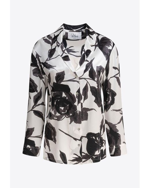 SLEEP NO MORE White Logo-Printed Buttoned Shirt