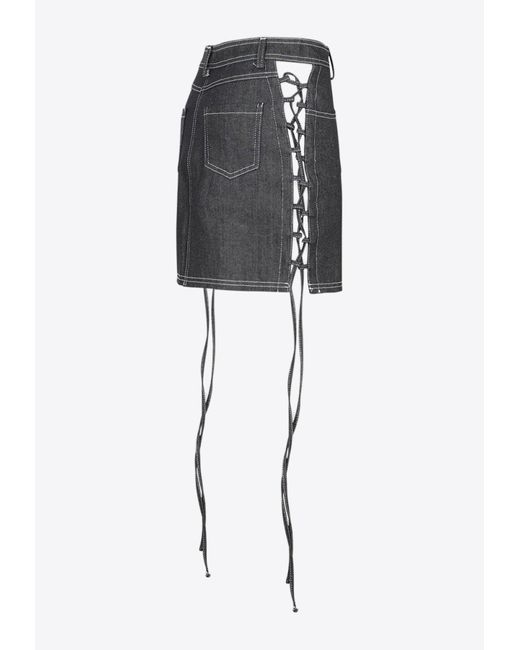 Julfer Black X-Tina Mini Denim Skirt