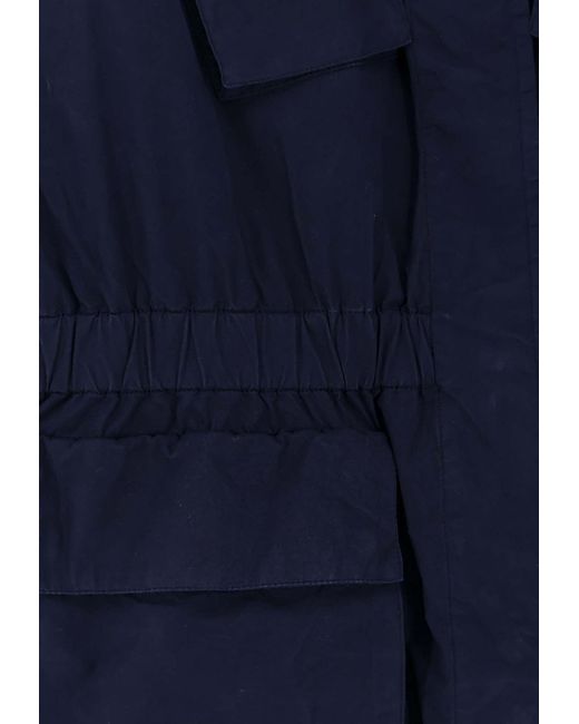 Aspesi Blue Buttoned Field Jacket