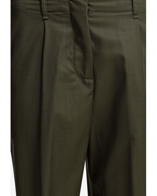 Herno Green Tailored Wool Pants