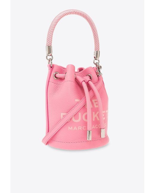Marc Jacobs Pink The Mini Logo Bucket Bag