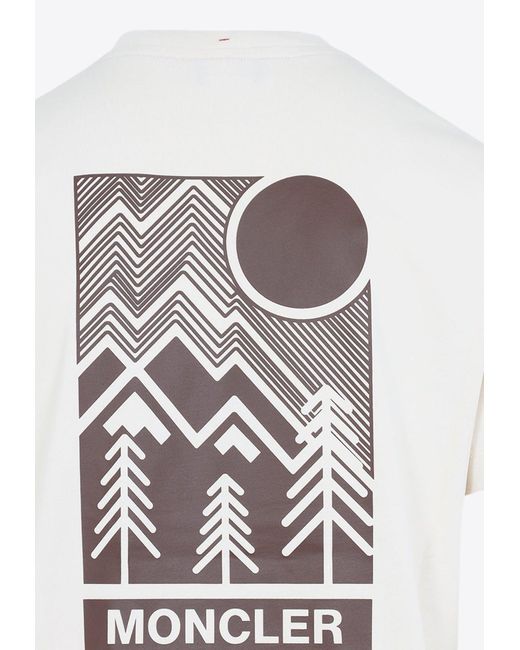 Moncler White Graphic Print T-Shirt for men