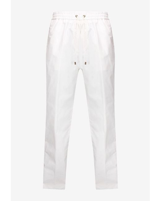 Etro White Drawstring Straight-Leg Pants for men