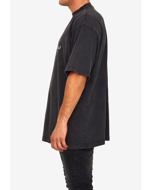 Balenciaga Xxxl Printed Short-sleeved T-shirt in Black for Balenciaga Xxxl Printed Short-sleeved T-shirt in Black for