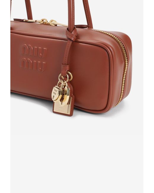 Miu Miu Brown Beau Leather Shoulder Bag