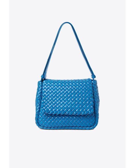 Bottega Veneta Blue Small Cobble Shoulder Bag