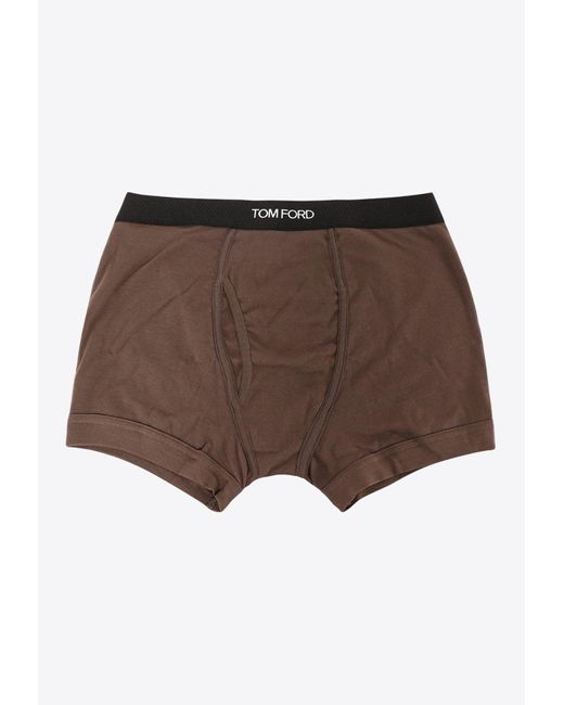 Tom Ford Brown Logo Waistband Boxers for men