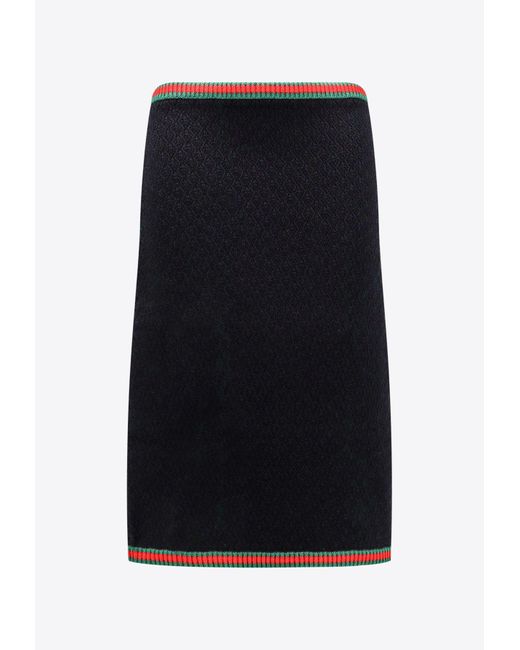Gucci Black Low-Waist Lace Skirt