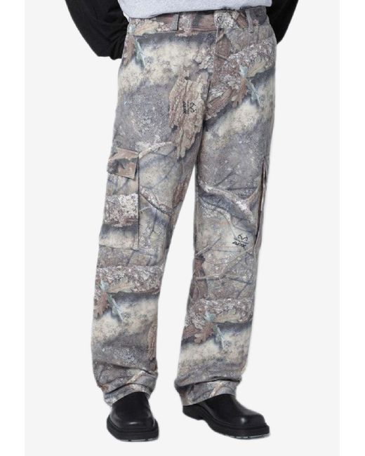 Represent Gray Realtree Camo Cargo Trousers for men