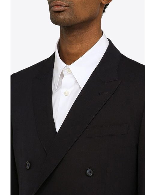 Dolce & Gabbana Black Double-Breasted Wool Suit for men