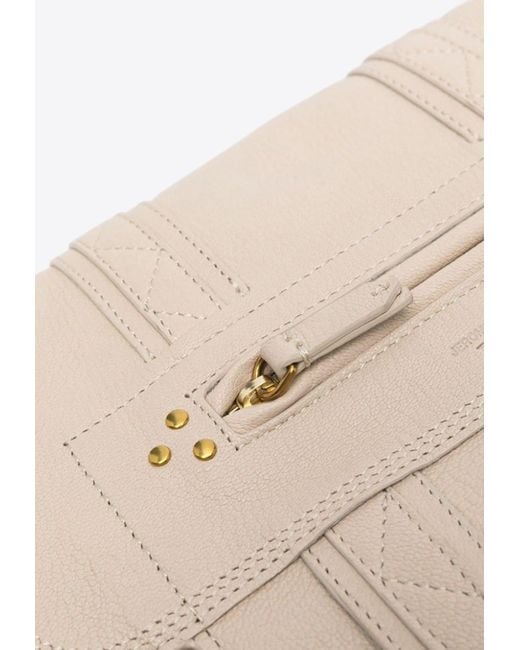 Jérôme Dreyfuss White Joe Pebbled Leather Shoulder Bag