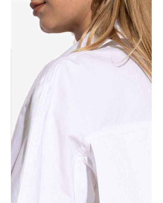 Jacquemus White Ovalo Oversized Mini Dress