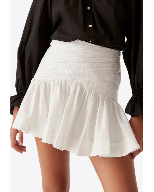 Aje. Black Carrie Ruched Mini Skirt