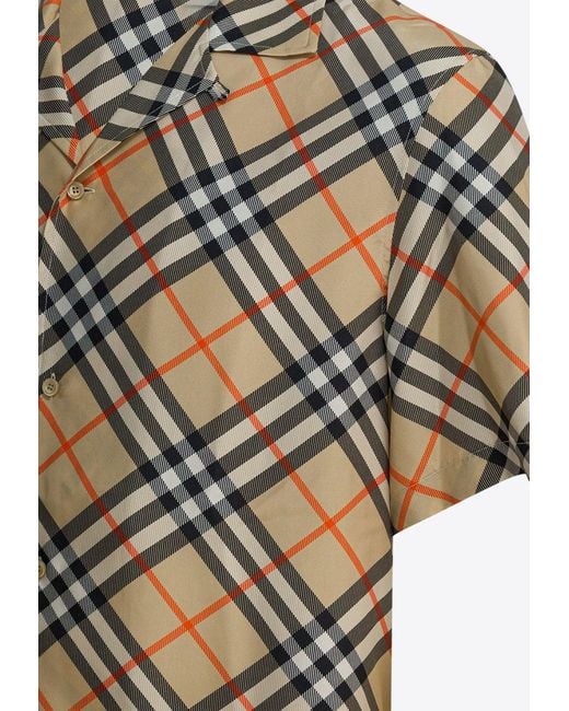 Burberry Natural Vintage Check Oversized Silk Shirt for men