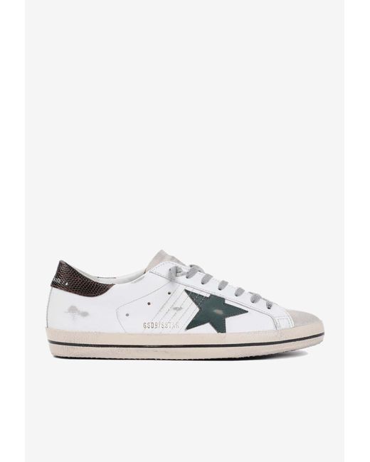 Golden Goose Deluxe Brand White Super-Star Leather Low-Top Sneakers for men