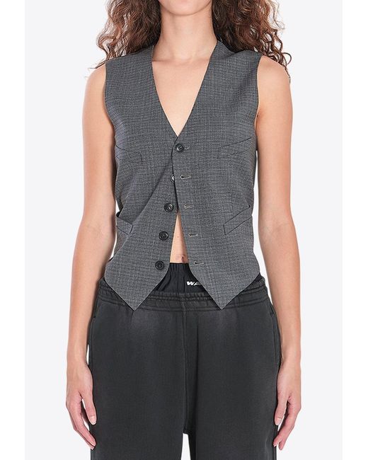 Alexander Wang Blue Paneled Vest With Chain