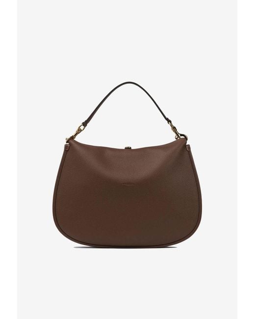 Etro Brown Pony Tumbled Leather Shoulder Bag
