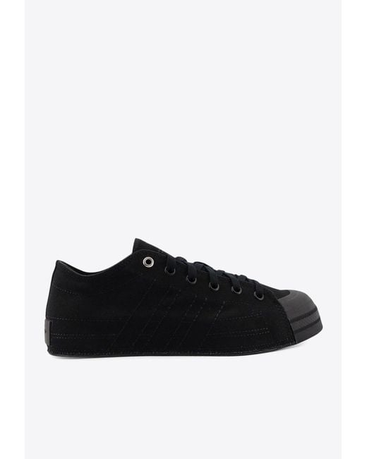 Adidas Black Y-3 Nizza Low-Top Canvas Sneakers for men