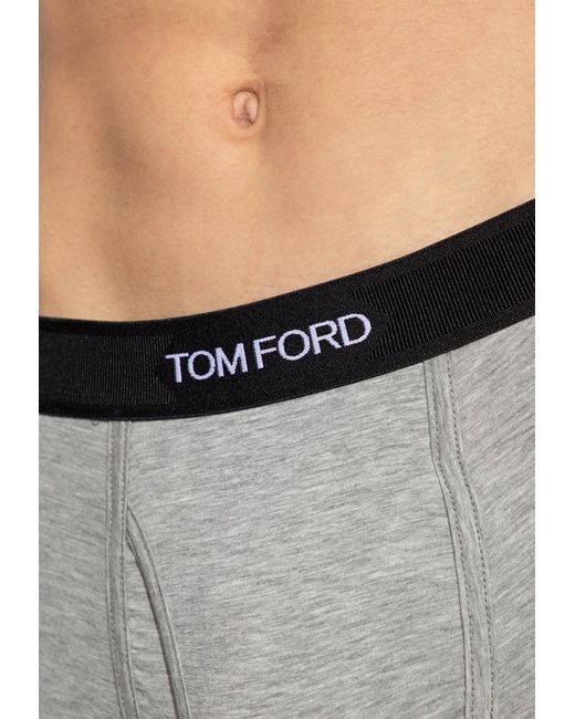 Tom Ford Gray Logo Jacquard Boxer Briefs for men