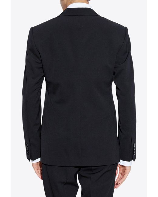 Dolce & Gabbana Blue Single Breasted Wool-Blend Blazer for men