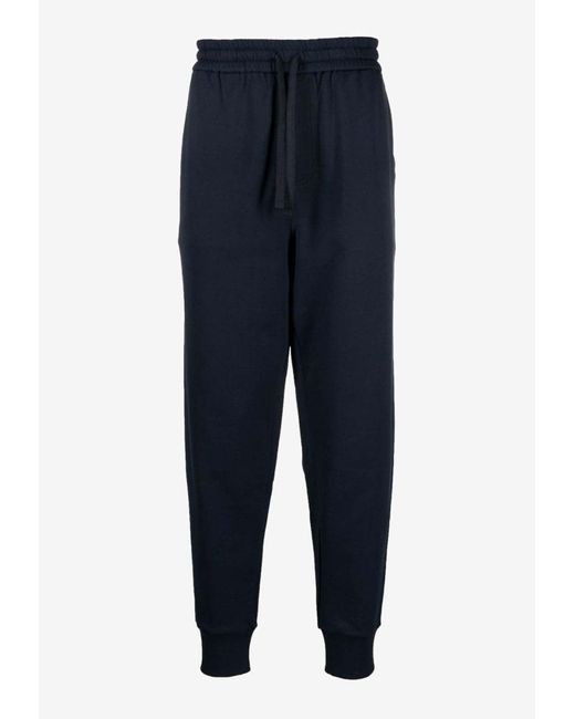 Etro Blue Logo-Embroidered Track Pants for men