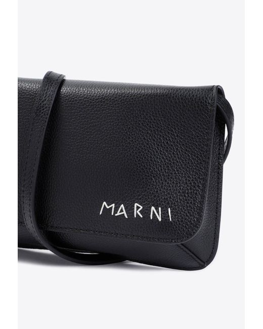 Marni White Logo Messenger Bag for men