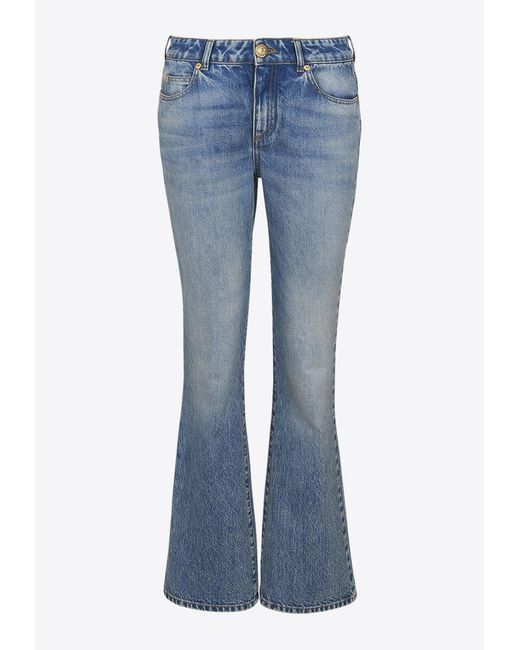 Balmain Blue Washed-Out Flared Pants
