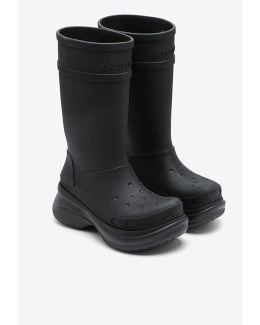 Balenciaga X Crocs Rubber Boots in Black for Men Lyst