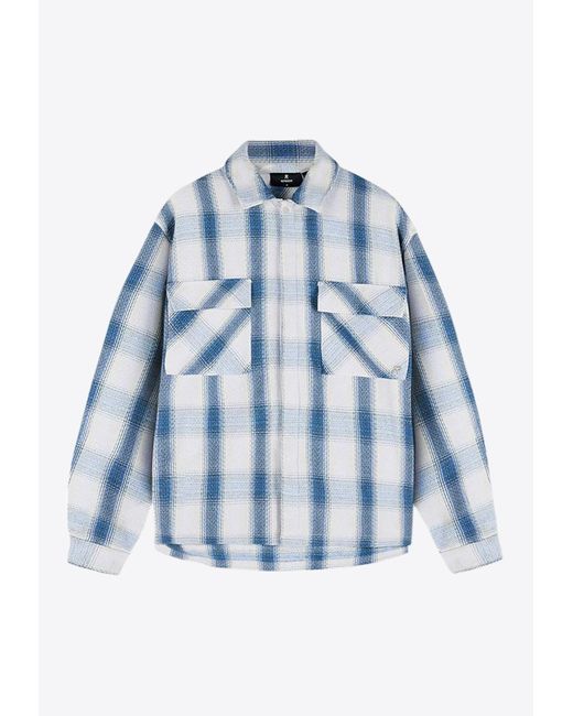 Represent Blue Season Flannel Check Button-Up Shirt for men