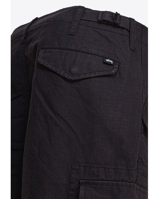 Stussy Black Ripstop Cargo Shorts for men