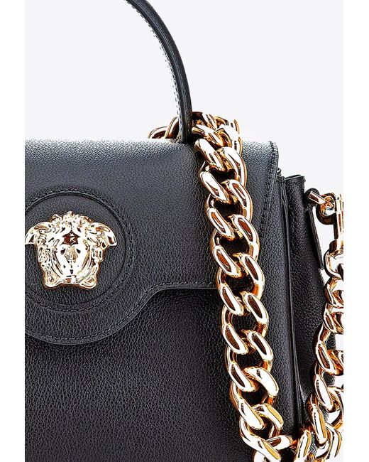 Versace Medium La Medusa Top Handle Bag in Black Lyst