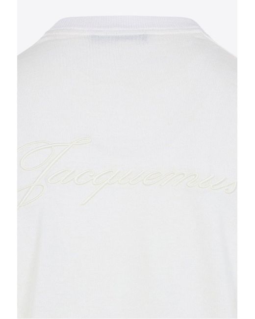 Jacquemus White Brode Crewneck Wool Sweater for men