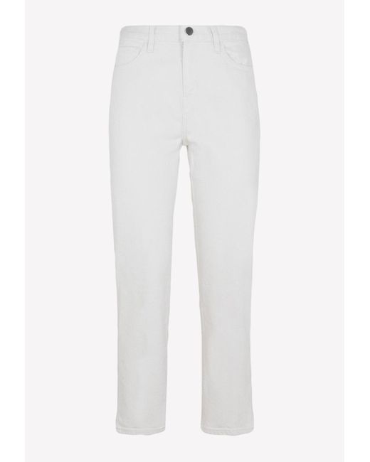 Theory Denim Treeca Copped Jeans in Ecru (White) | Lyst Canada