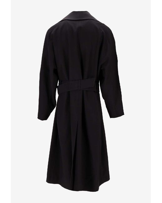Saint Laurent Black Button-Fastening Belted Jacket for men