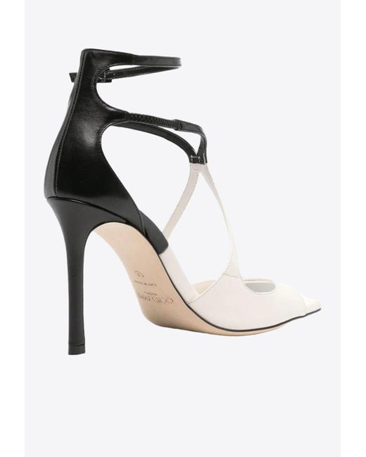 Jimmy Choo White Azia 95 Leather Sandals