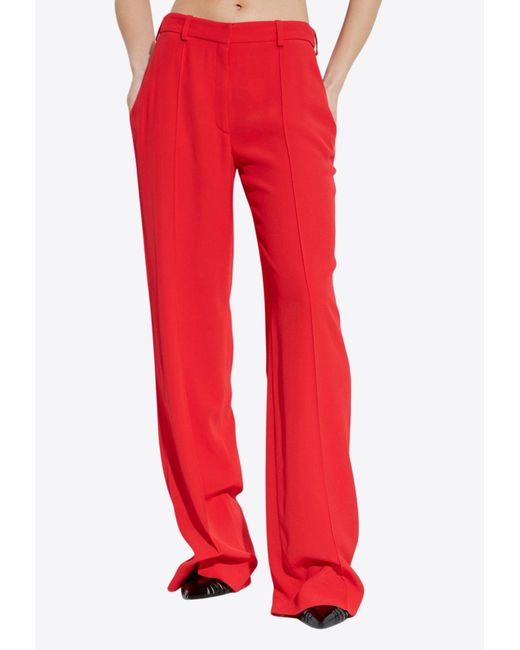 Balmain Crepe Straight-Leg Tailored Pants