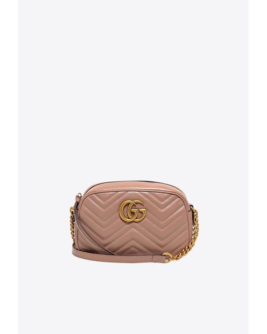 Gucci Pink Small Gg Marmont Shoulder Bags