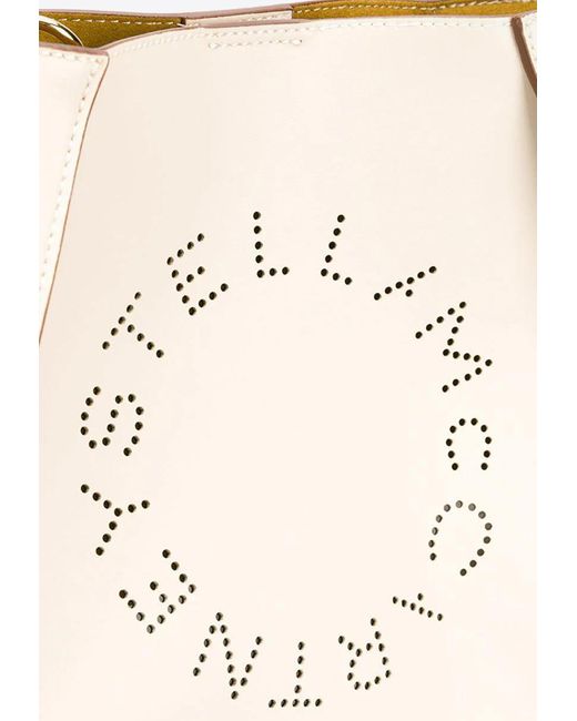 Stella McCartney White Perforated-Logo Shoulder Bag