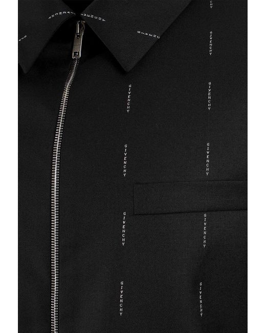 Givenchy Black Logo Jacquard Zip-Up Jacket for men